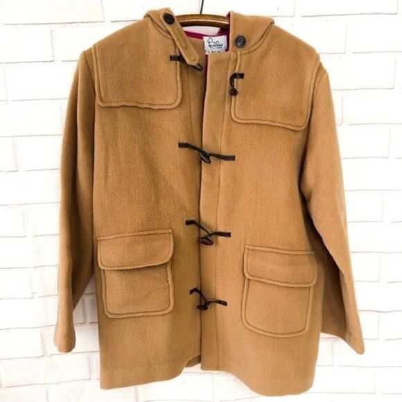 LILLY PULTIZER Camel Toggle Wool Pea Coat - Picture 1 of 11